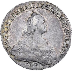 Аверс Полтина 1773 года СПБ-TI-ЯЧ