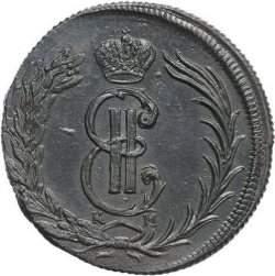 Аверс 2 копейки 1774 года КМ