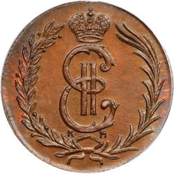 Аверс 2 копейки 1774 года КМ