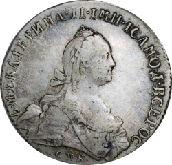 Аверс Полтина 1774 года СПБ-TI-ФЛ