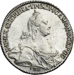 Аверс 1 рубль 1776 года СПБ-TI-ЯЧ