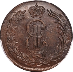 Аверс 2 копейки 1776 года КМ