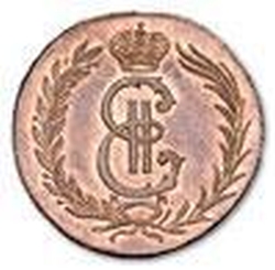 Аверс 2 копейки 1776 года КМ