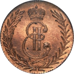 Аверс 5 копеек 1776 года КМ