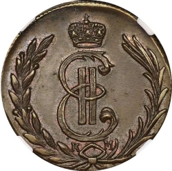 Аверс 1 копейка 1777 года КМ