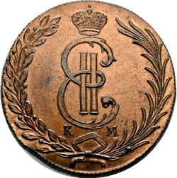 Аверс 10 копеек 1777 года КМ