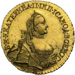 Аверс 5 рублей 1777 года СПБ