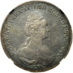 Аверс Полтина 1777 года СПБ-ФЛ