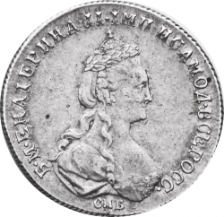 Аверс Полуполтинник 1779 года СПБ