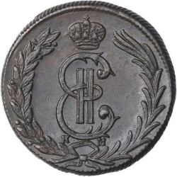 Аверс 2 копейки 1780 года КМ