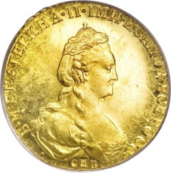 Аверс 5 рублей 1780 года СПБ