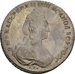 Аверс 1 рубль 1781 года СПБ-TI-ИЗ