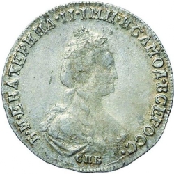 Аверс 20 копеек 1781 года СПБ