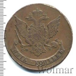 Аверс 5 копеек 1781 года СПМ