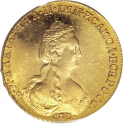 Аверс 5 рублей 1781 года СПБ