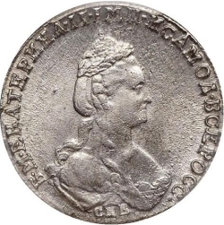 Аверс Полуполтинник 1781 года СПБ-АГ