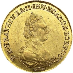 Аверс 5 рублей 1782 года СПБ