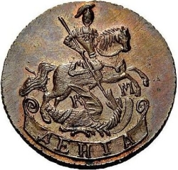 Аверс Денга 1782 года КМ