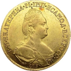 Аверс 10 рублей 1783 года СПБ-TI