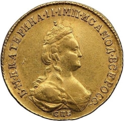 Аверс 5 рублей 1785 года СПБ