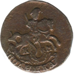 Аверс Полушка 1786 года КМ