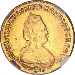 Аверс 5 рублей 1788 года СПБ
