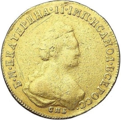 Аверс 5 рублей 1789 года СПБ