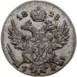 Аверс 5 грошей 1828 года FH