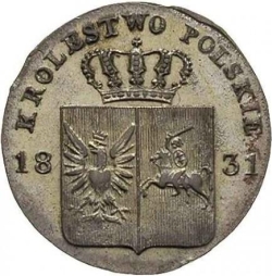 Аверс 10 грошей 1831 года KG