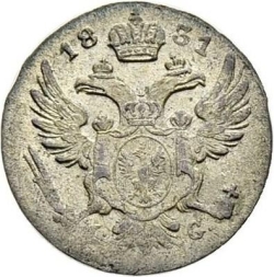 Аверс 5 грошей 1831 года KG