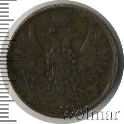 Аверс 2 копейки 1855 года ЕМ