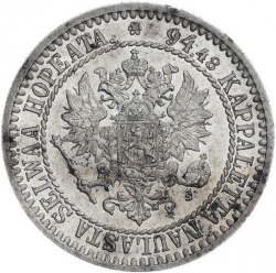 Аверс 1 марка 1865 года S