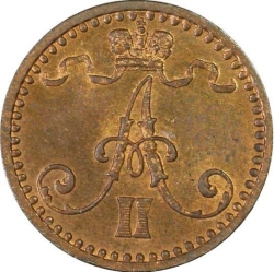 Аверс 1 пенни 1865 года
