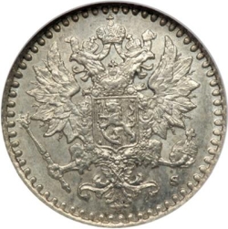 Аверс 25 пенни 1865 года S