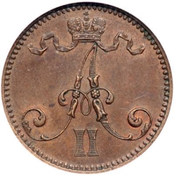 Аверс 5 пенни 1865 года