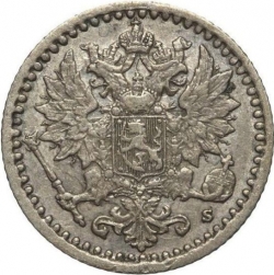 Аверс 25 пенни 1866 года S