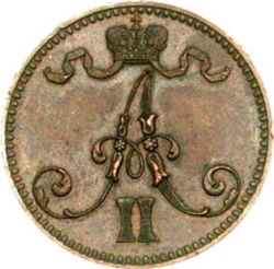 Аверс 5 пенни 1866 года