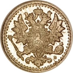 Аверс 25 пенни 1869 года S