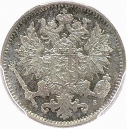 Аверс 25 пенни 1872 года S