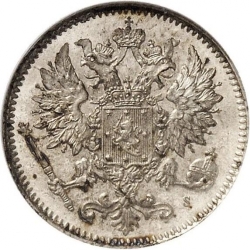 Аверс 25 пенни 1875 года S