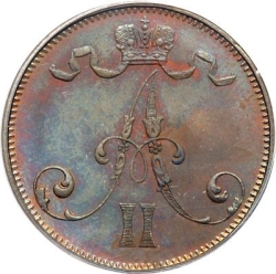 Аверс 5 пенни 1875 года