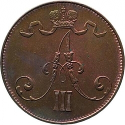 Аверс 5 пенни 1888 года