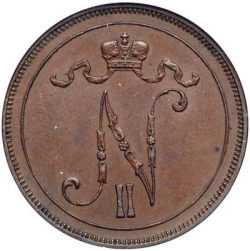 Аверс 10 пенни 1896 года