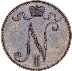 Аверс 5 пенни 1898 года