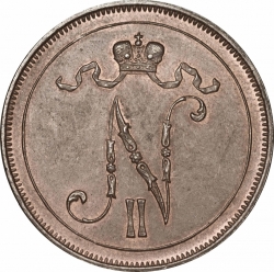 Аверс 10 пенни 1900 года