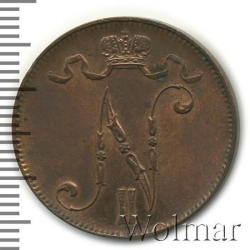 Аверс 5 пенни 1905 года