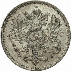 Аверс 25 пенни 1906 года L