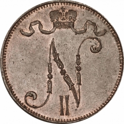Аверс 5 пенни 1906 года