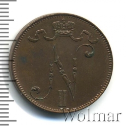 Аверс 5 пенни 1907 года