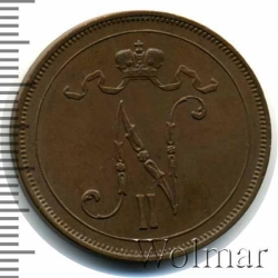 Аверс 10 пенни 1909 года